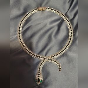 Aldo Black and Silver Snake Necklace